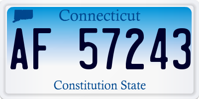 CT license plate AF57243