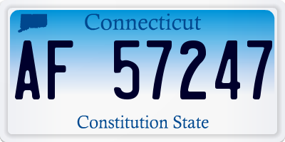 CT license plate AF57247