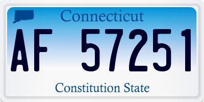 CT license plate AF57251