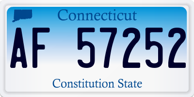 CT license plate AF57252