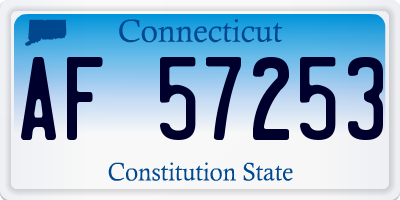 CT license plate AF57253
