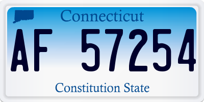 CT license plate AF57254