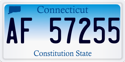 CT license plate AF57255