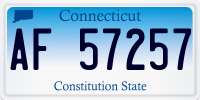 CT license plate AF57257