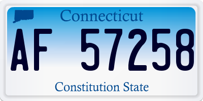 CT license plate AF57258