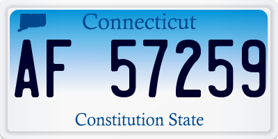 CT license plate AF57259