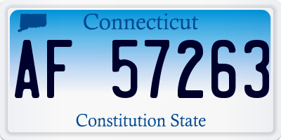 CT license plate AF57263