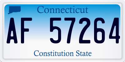 CT license plate AF57264