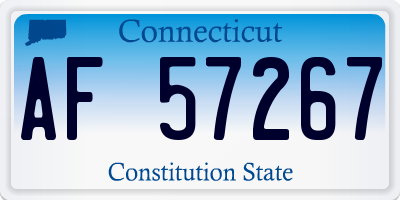 CT license plate AF57267
