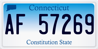 CT license plate AF57269