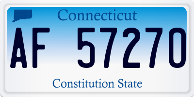 CT license plate AF57270