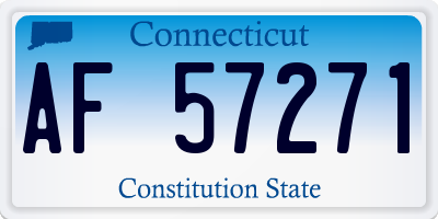 CT license plate AF57271