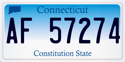 CT license plate AF57274