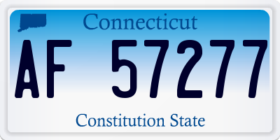 CT license plate AF57277