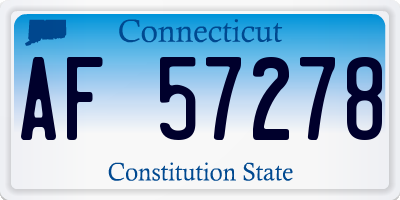 CT license plate AF57278