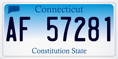 CT license plate AF57281
