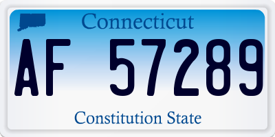 CT license plate AF57289