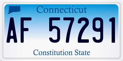 CT license plate AF57291