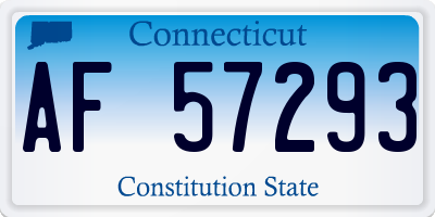 CT license plate AF57293