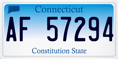 CT license plate AF57294
