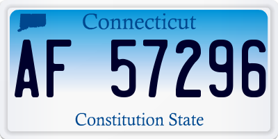 CT license plate AF57296