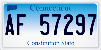 CT license plate AF57297