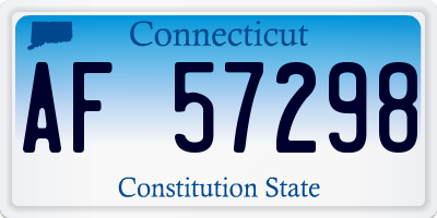 CT license plate AF57298