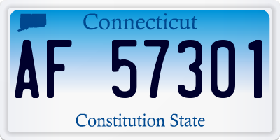 CT license plate AF57301