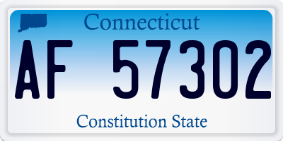 CT license plate AF57302