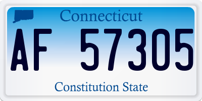 CT license plate AF57305