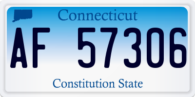 CT license plate AF57306