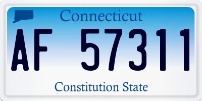 CT license plate AF57311
