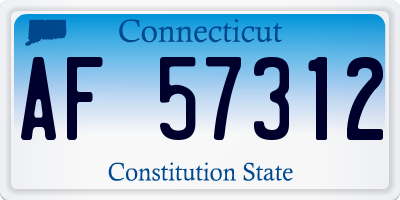 CT license plate AF57312