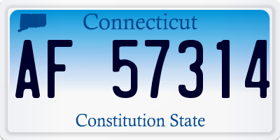 CT license plate AF57314