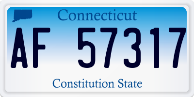 CT license plate AF57317