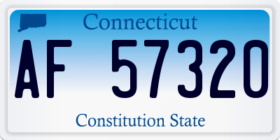 CT license plate AF57320