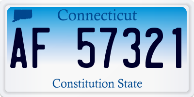 CT license plate AF57321