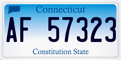 CT license plate AF57323