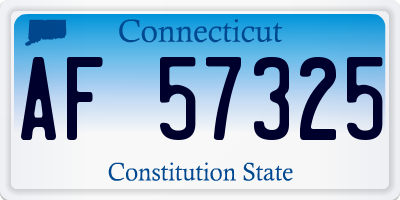 CT license plate AF57325