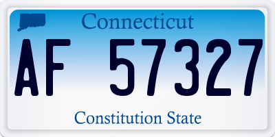 CT license plate AF57327