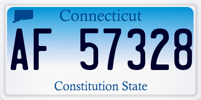 CT license plate AF57328