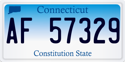CT license plate AF57329