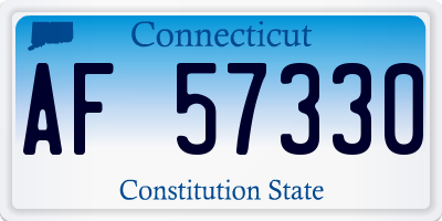 CT license plate AF57330