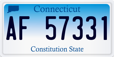 CT license plate AF57331