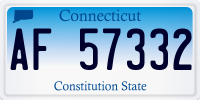 CT license plate AF57332