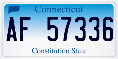 CT license plate AF57336