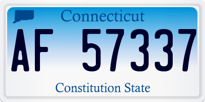 CT license plate AF57337