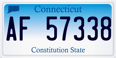 CT license plate AF57338