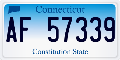 CT license plate AF57339