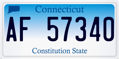 CT license plate AF57340
